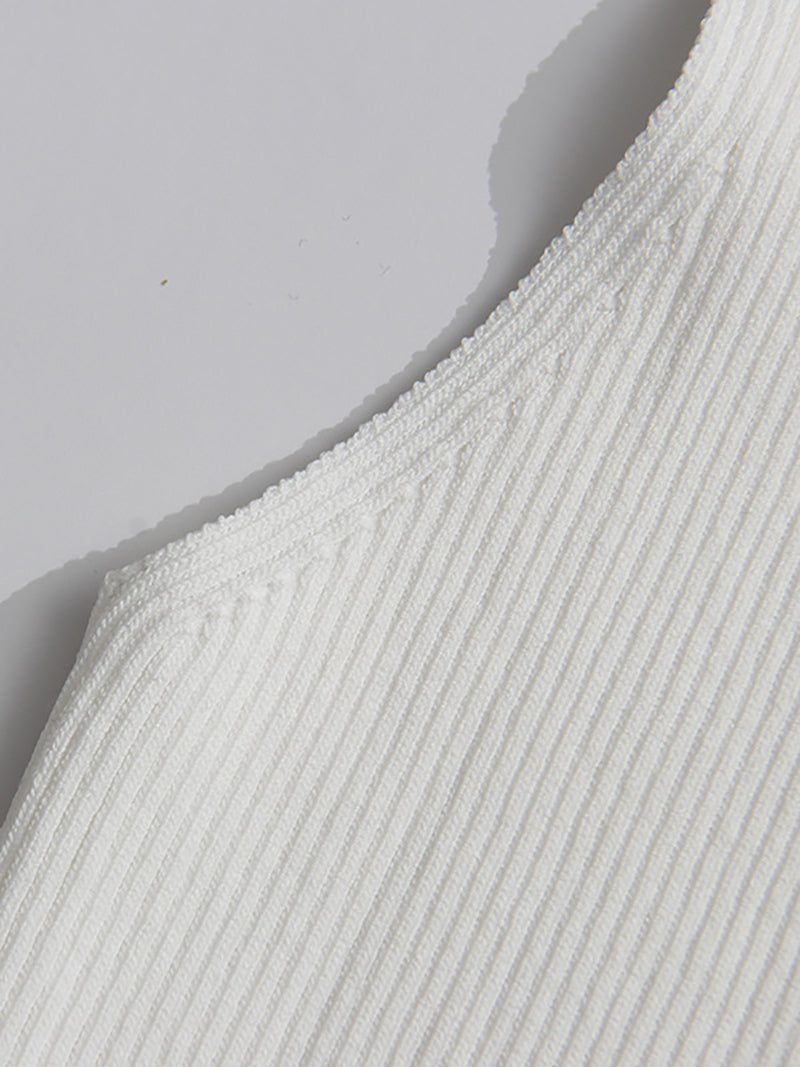 Fashion Sleeveless Keyhole Hollow Out Sweater Top