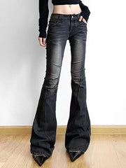 Vintage Skinny Low Rise Flared Jeans