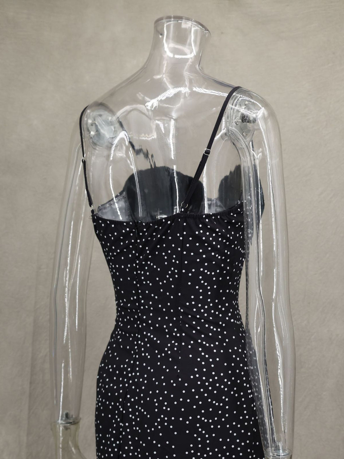 Sexy Spaghetti Strap Polka Dot Print Maxi Dress