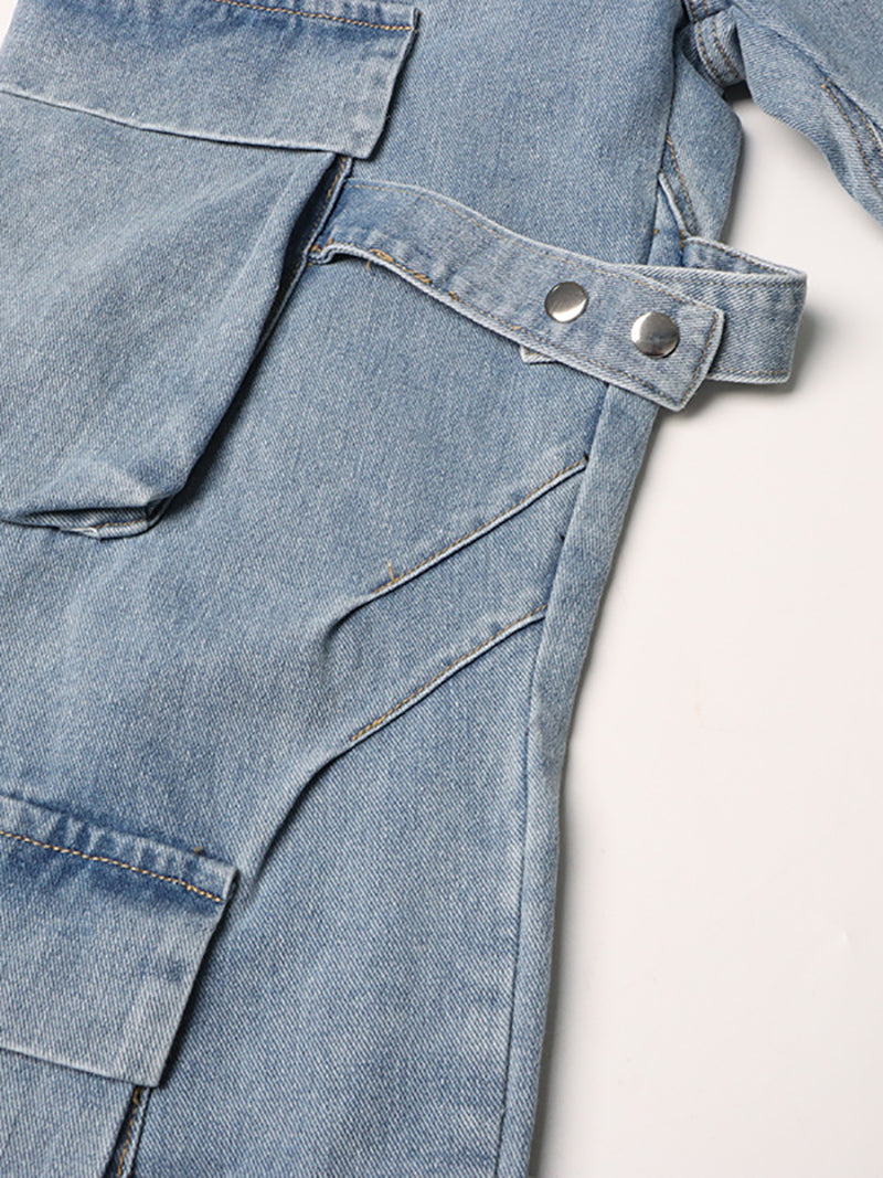 Straight Leg Pockets Daily Denim Jeans