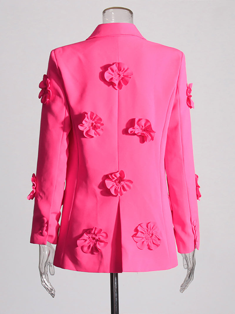 Elegant Spliced Appliques Blazer