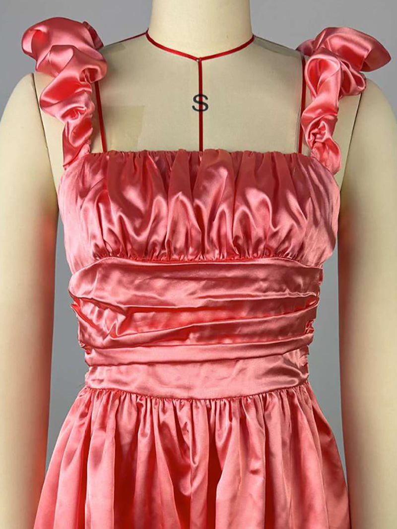 Elegant Sleeveless High Waist Ruched Bubble Mini Dress