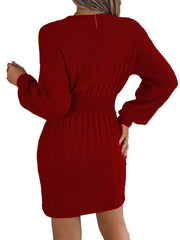 Round Neck Cut-out Knit Bodycon Dress