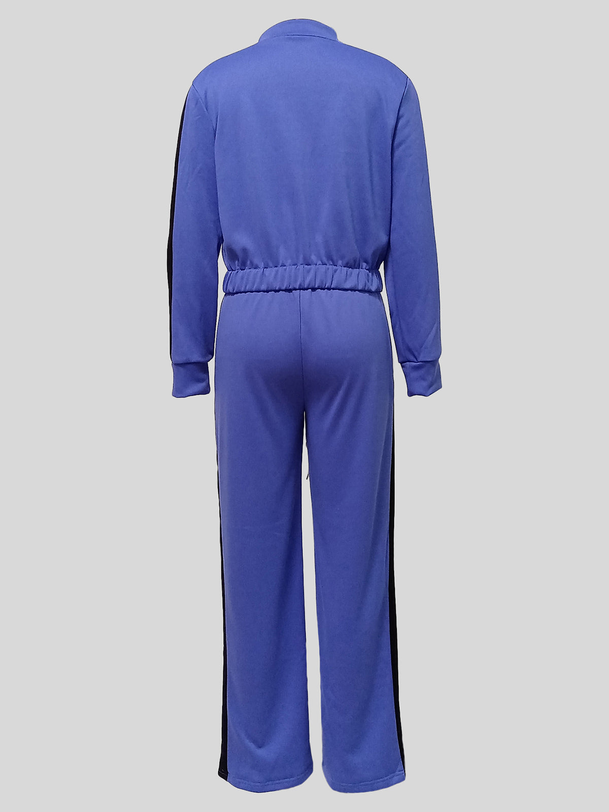 Stand Collar Zipper Crop Top Drawstring Trousers Sets