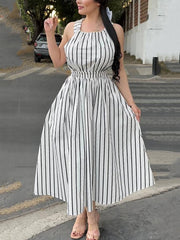 Sleeveless Backless Cross Straps Dress