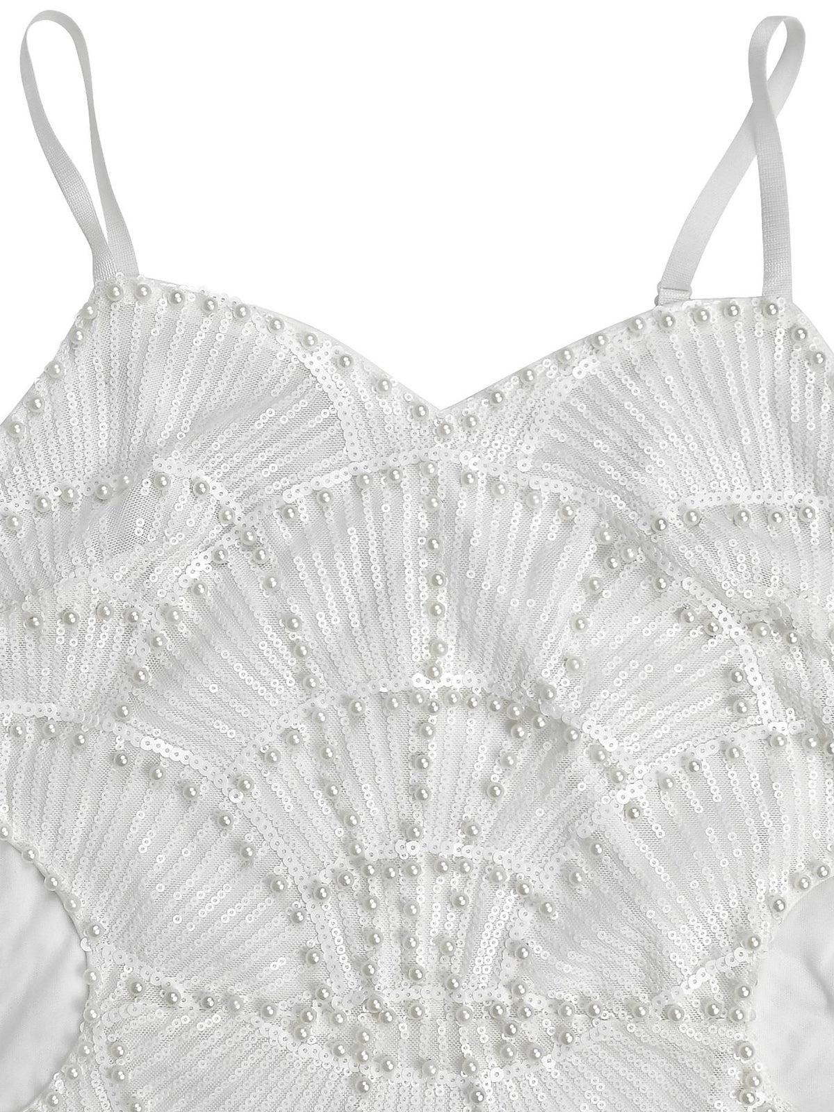 Sexy Pearl Embellished Hollow Slim Mini Dress
