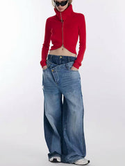 Slim Fit Collared Cropped Jacket-boutique