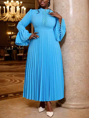 Elegant Slim Fit Party Pleated Dress