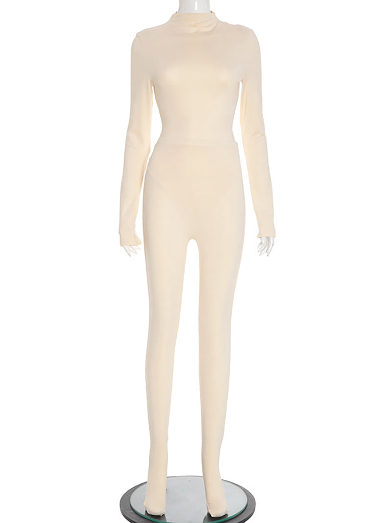 Fashion Bodysuit and Tight Pants Sports Two Piece Set