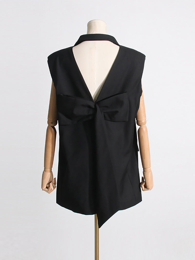 Backless Bow Sleeveless Dress