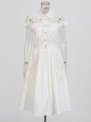 Elegant Embroidered Lapel Top Long Skirt Sets
