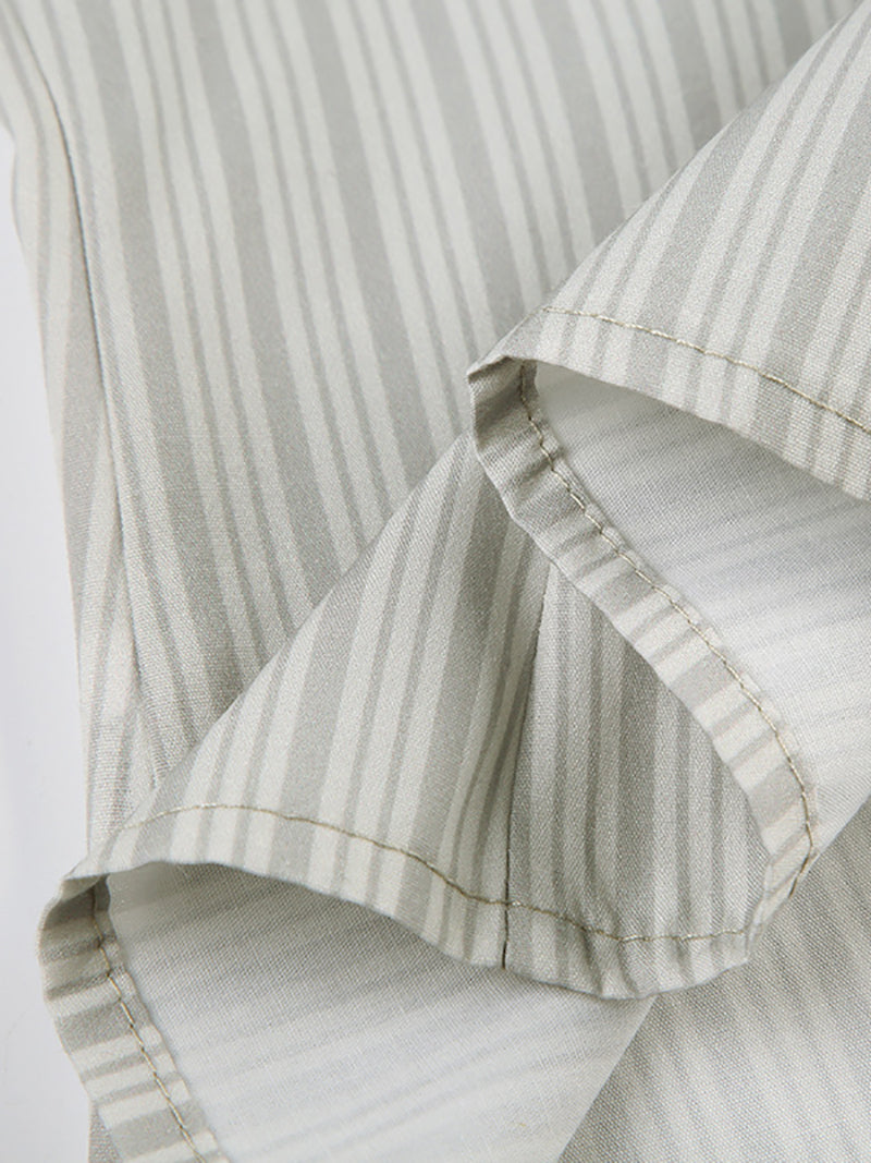 Casual Stripe Blouse Long Sleeve Slim Fit Shirt