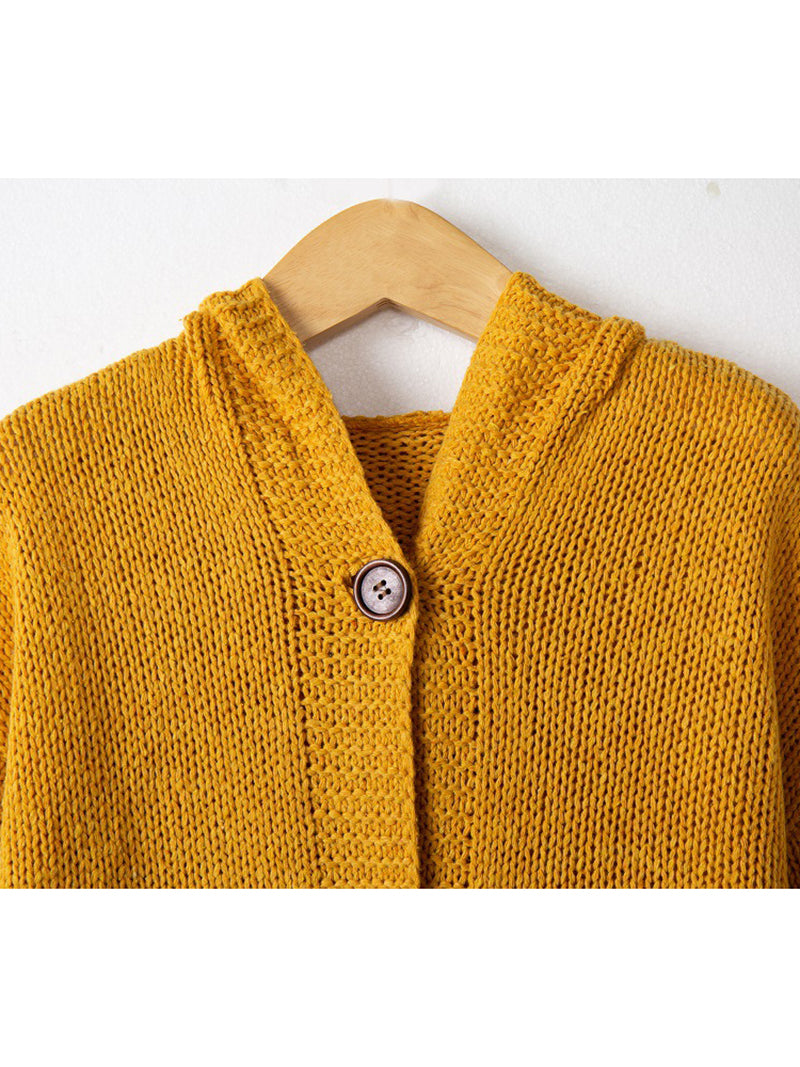 Fashion Hooded Open Front Cardigan Knit Sweaters Coat
