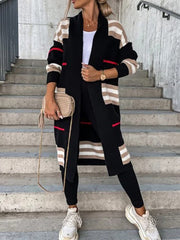 Casual Long Sleeve streak Knit Cardigan