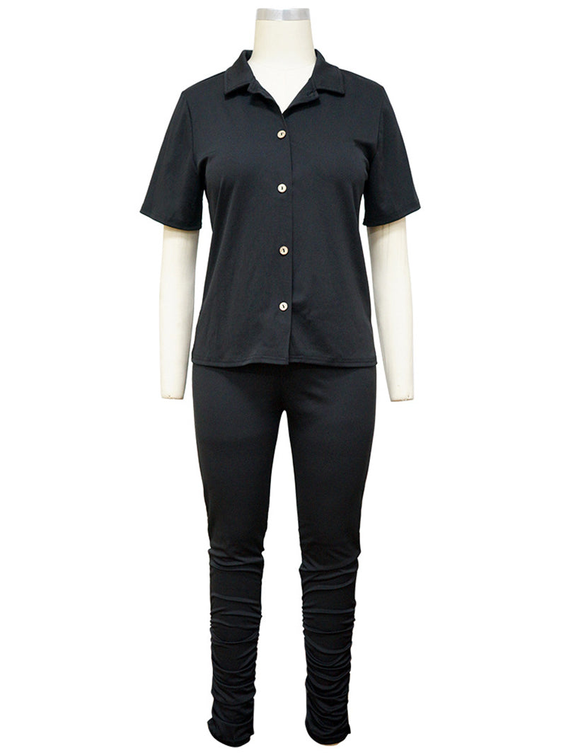 Short Sleeve Shirt Trousers Sports Casual Suit