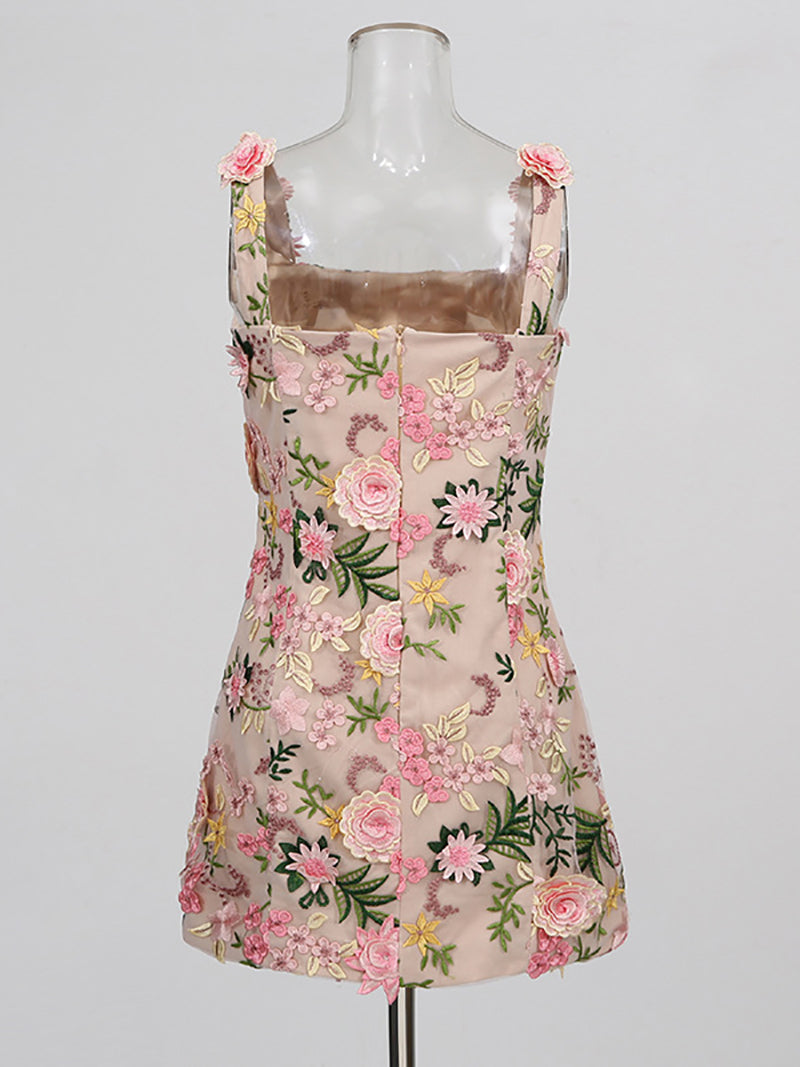 Blooming Moments Embroidered Floral Mini Dress