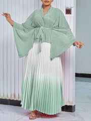 Ruched Top and Ombre Maxi Skirt Set-boutique