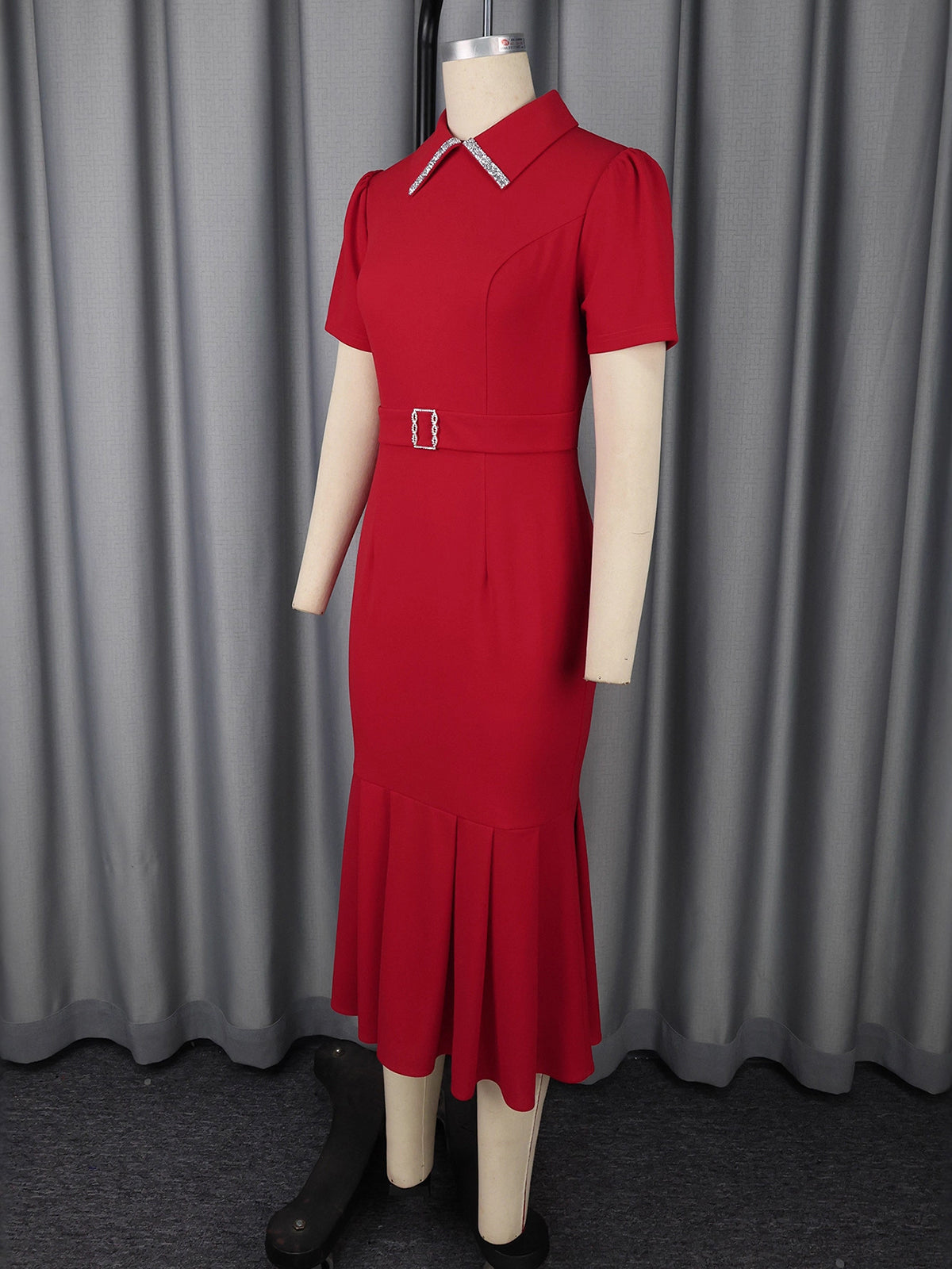 Elegant Lapel Cocktail Bodycon Mermaid Dress