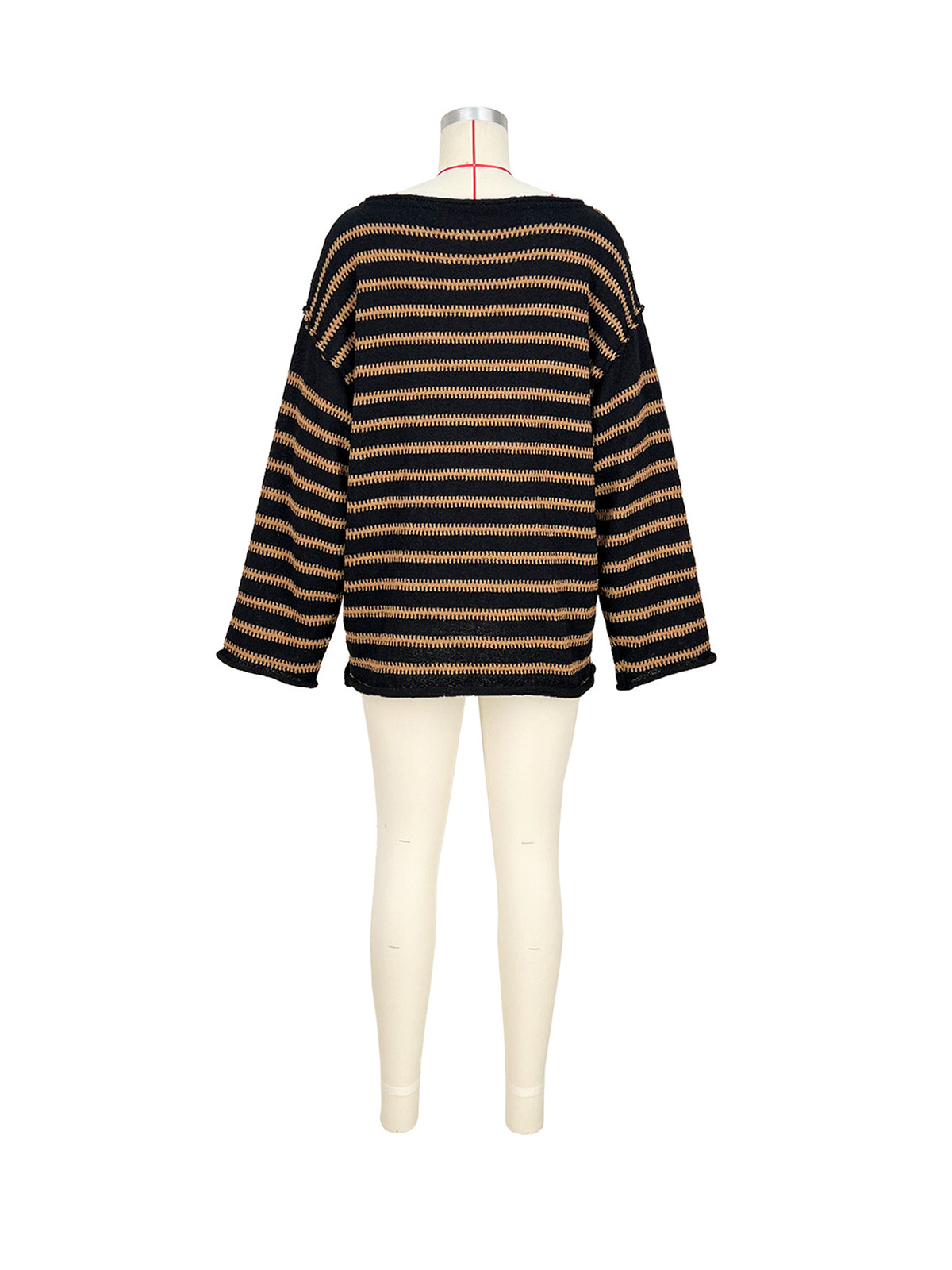 Fashion Stripe Drop Shoulder Loose Sweater