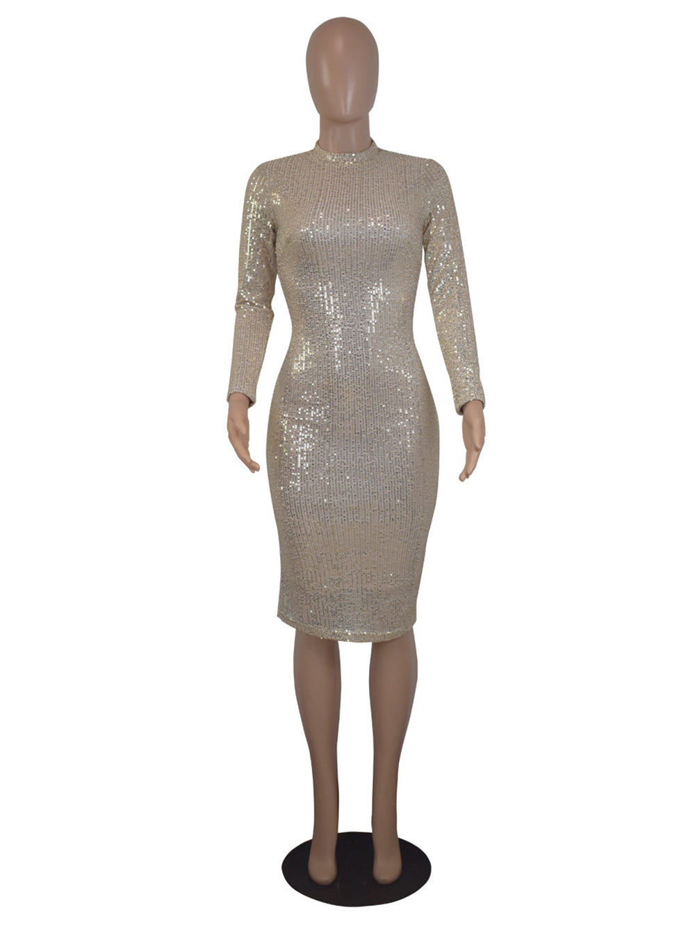 Sexy Elastic Sequin Party Club Bodycon Midi Dress