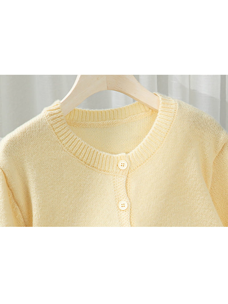 Casual Button-Up Long Sleeve Knit Cardigan Sweater