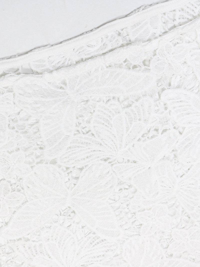 Sexy Lace Cropped Chest Top Cover-Up Skirt Sets