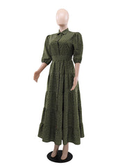 Polka Dot Print Casual Maxi Dress