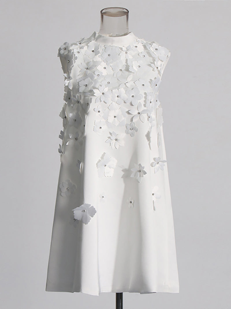 Fashion Grace 3D Flower Sleeveless A-line Dress
