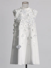 Fashion Grace 3D Flower Sleeveless A-line Dress