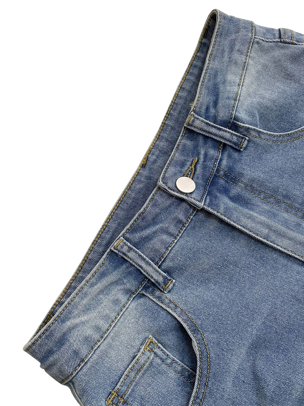 High Waist Bow Knot Straight Leg Casual Jeans