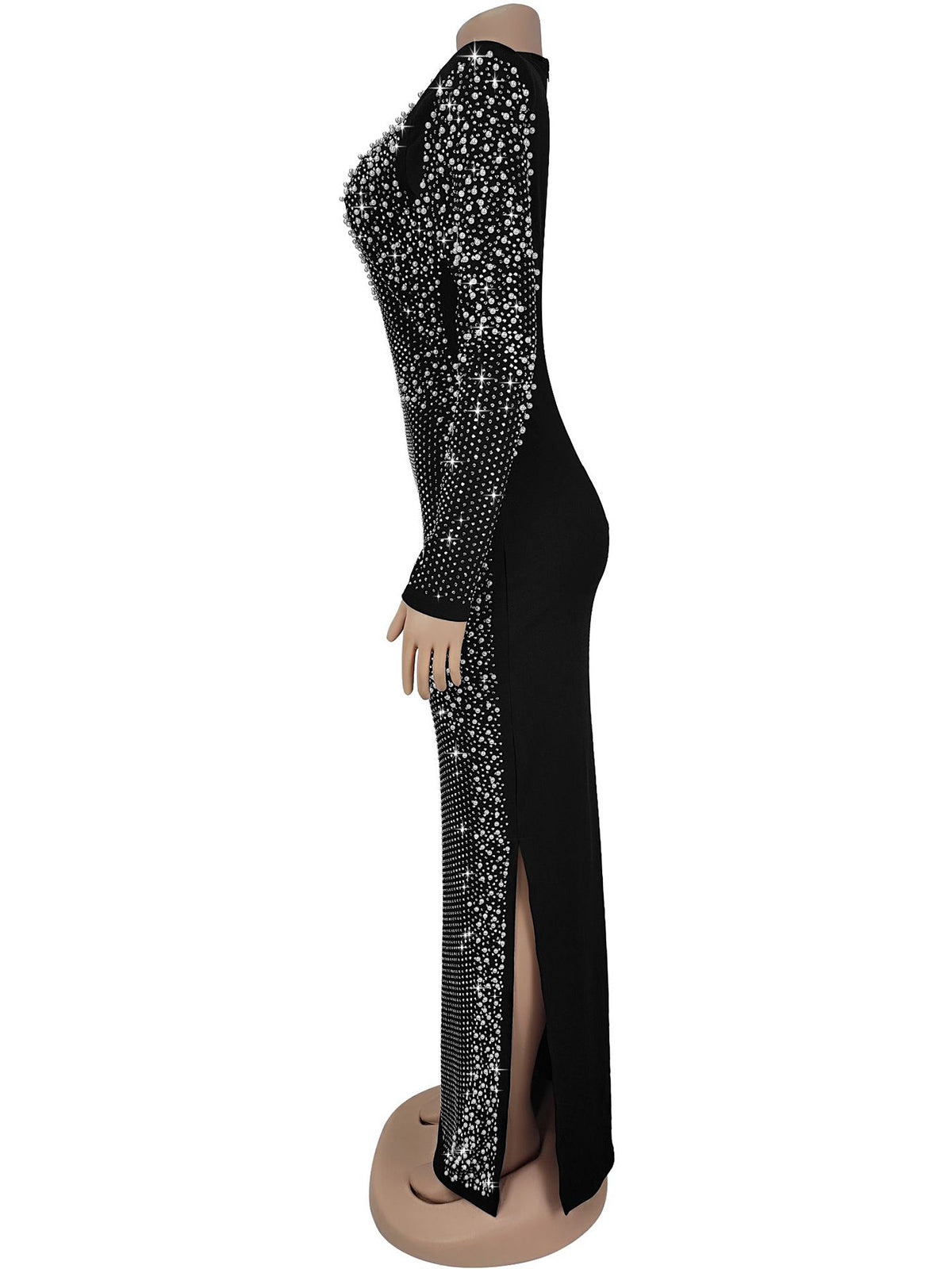 Elegant O Neck Rhinestone Bodycon Party Club Dress