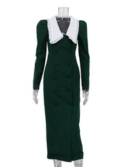 Fashion Peter Pan Collar Slim Bodycon Dress