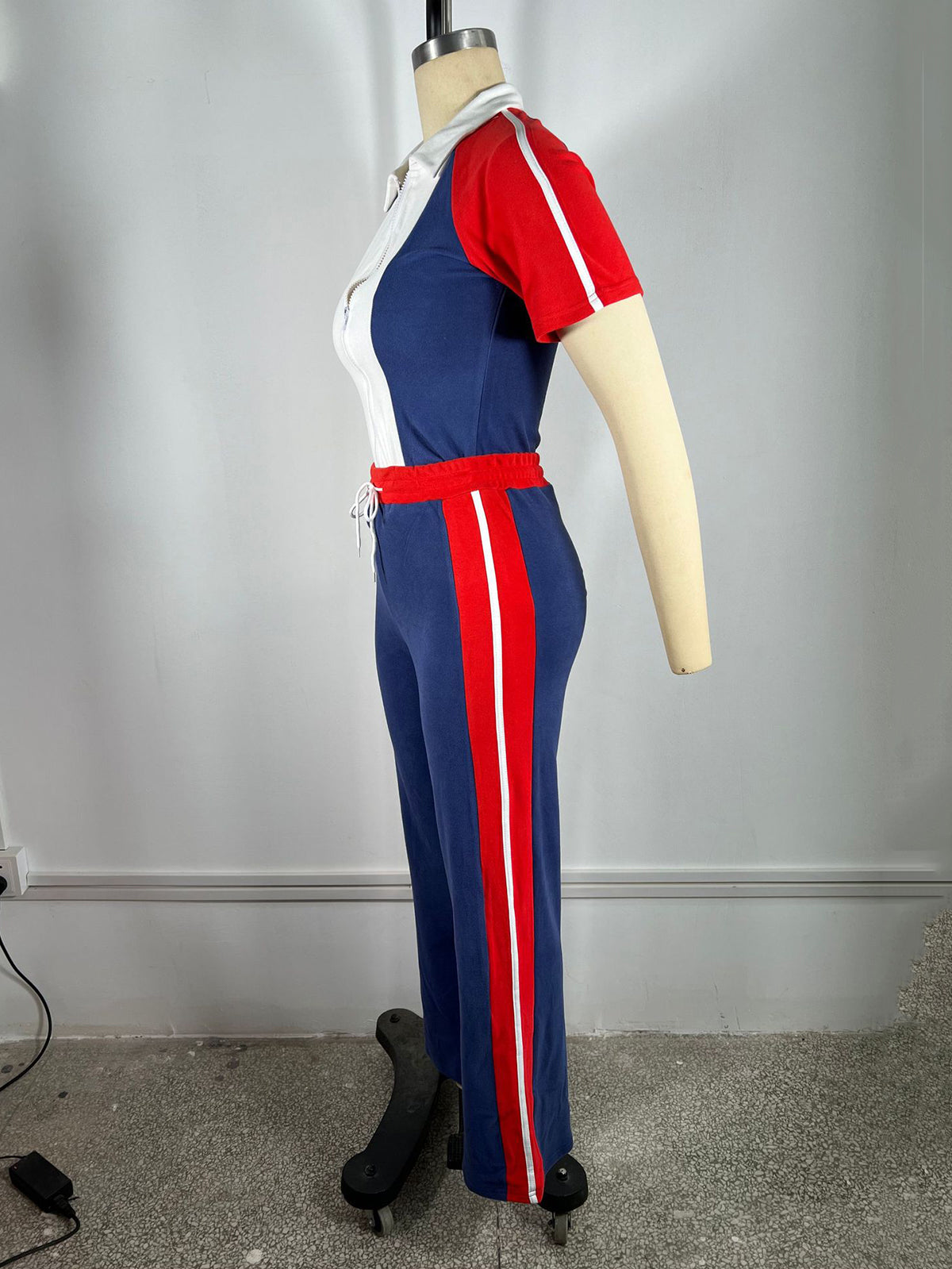 Fashion Short Sleeve Drawstring Pants Sporty Set