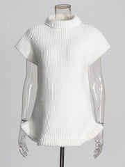 Turtleneck Short Sleeve Slim Sweater