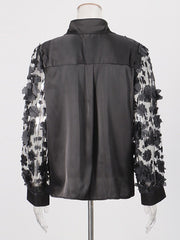 3D Floral Button Up Shirt