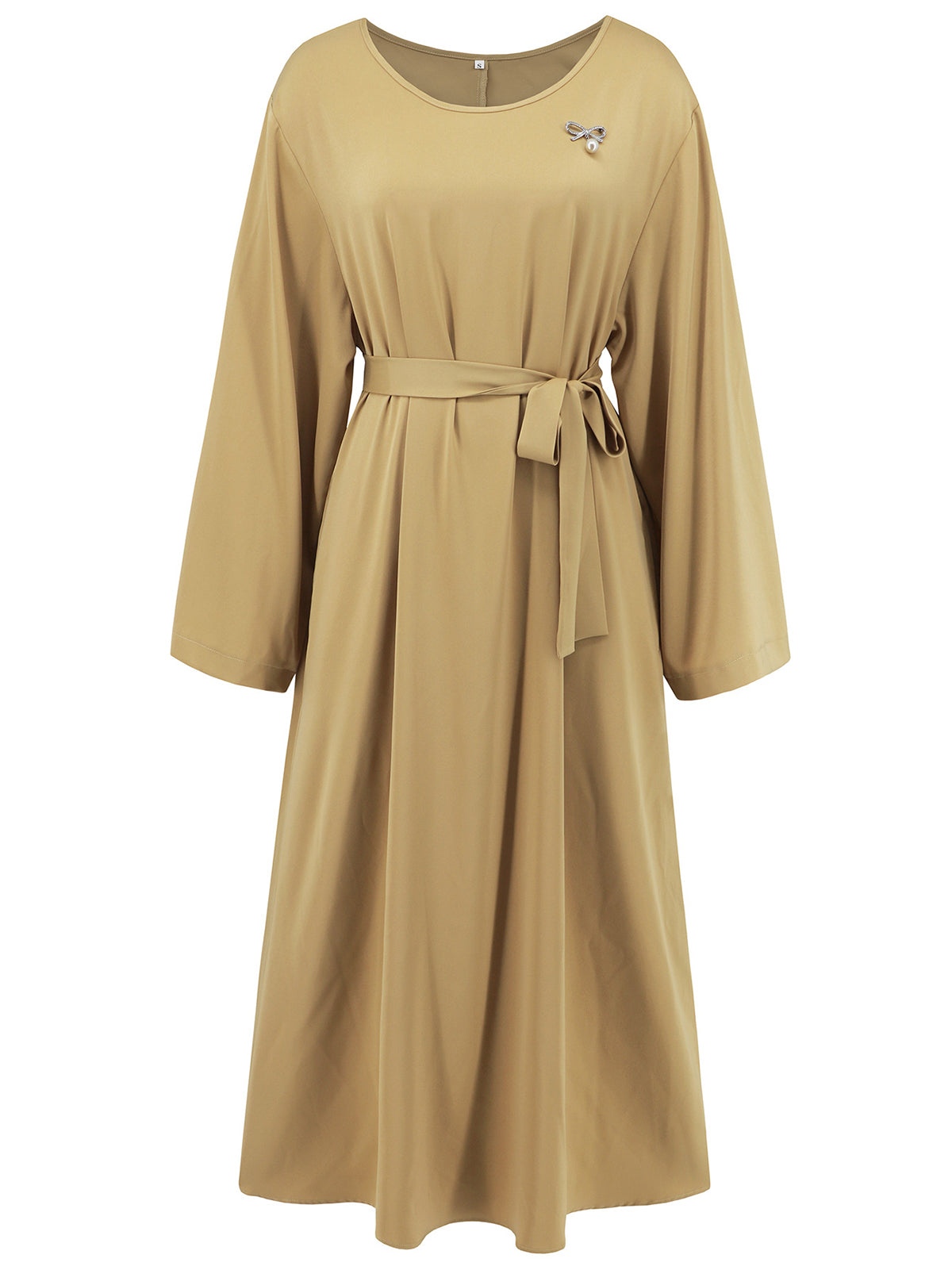 Casual Long Sleeve Round Neck Maxi Dress