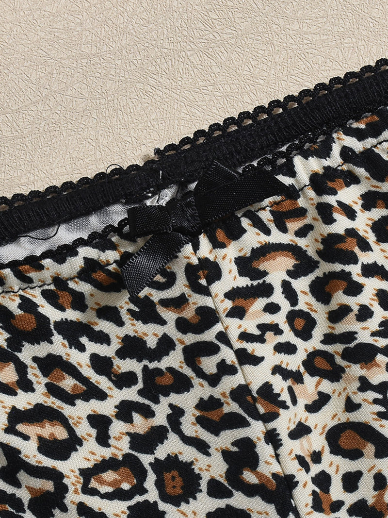 Sexy Leopard Print Elastic Micro Shorts