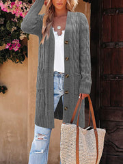 Long Sleeve Cable Knit Cardigan Sweater