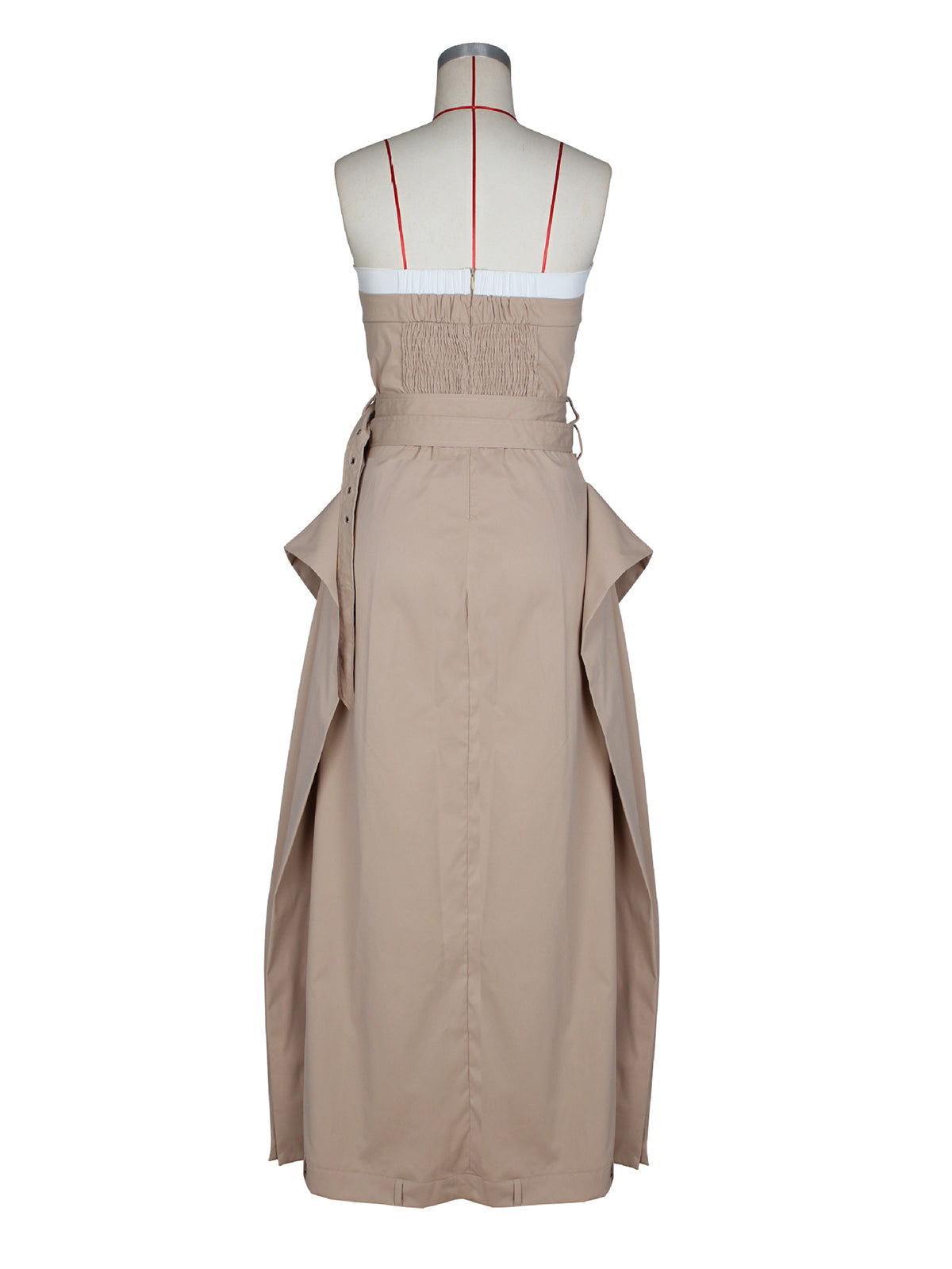 Chic Strapless Reinvented Trench Maxi Dress