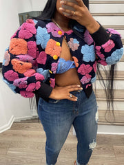 Retro Jacquard Single-breasted Cardigan Coat