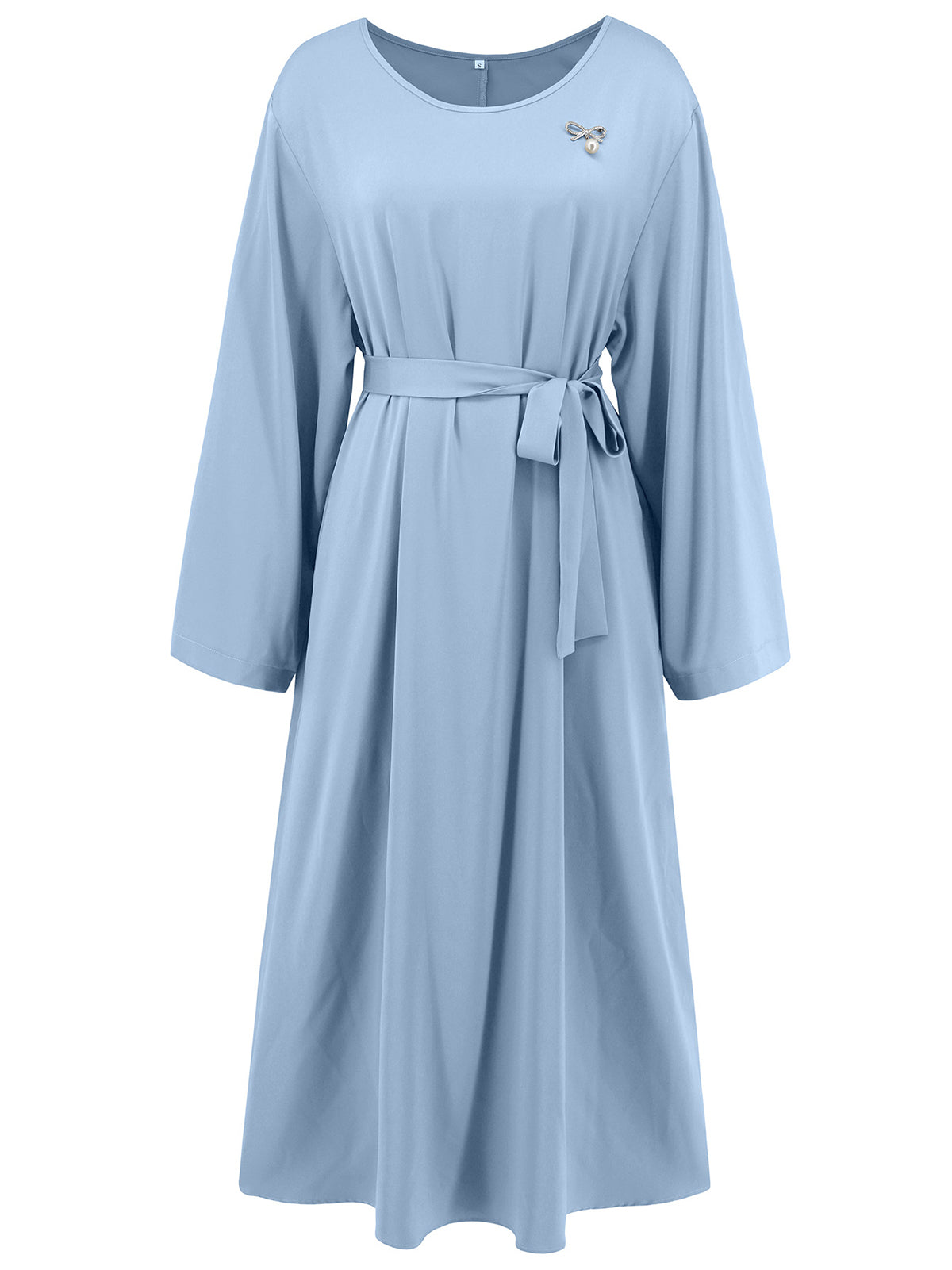 Casual Long Sleeve Round Neck Maxi Dress