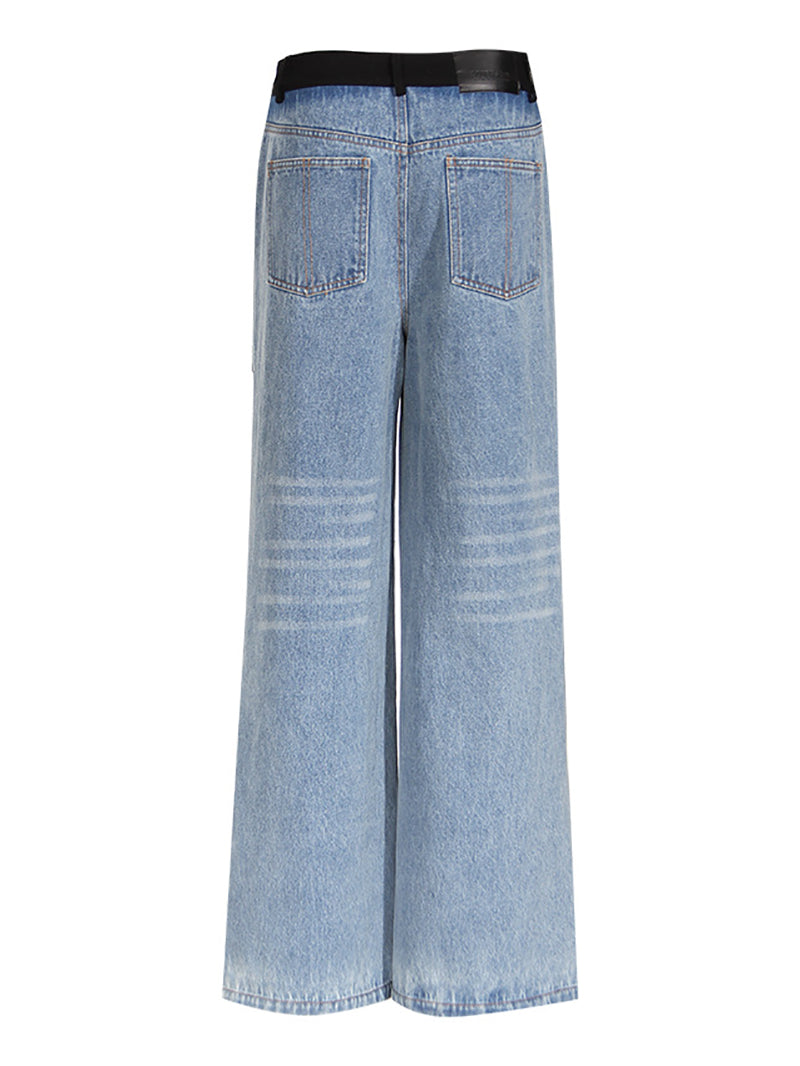 Casual High Waist Straight Leg Jeans