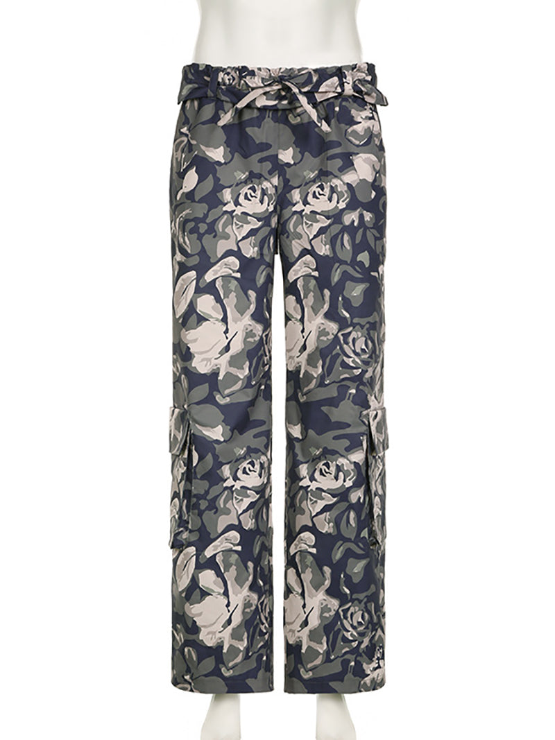 Fashion Camo Cargo Pants Straight Pants