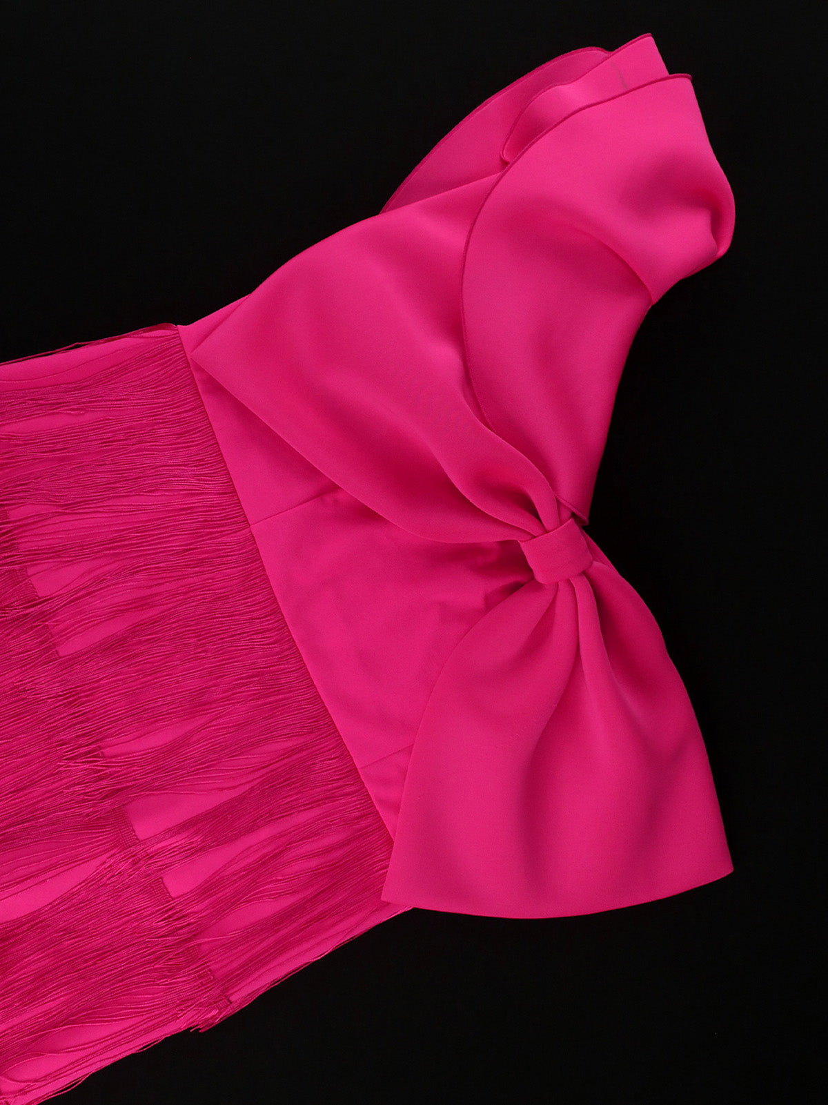 Elegant One Shoulder Bow Backless Slim Fit Fringe Dress