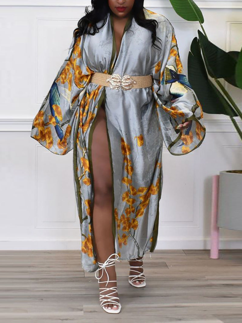 Fashion Print Loose Beach Cover-up Coat