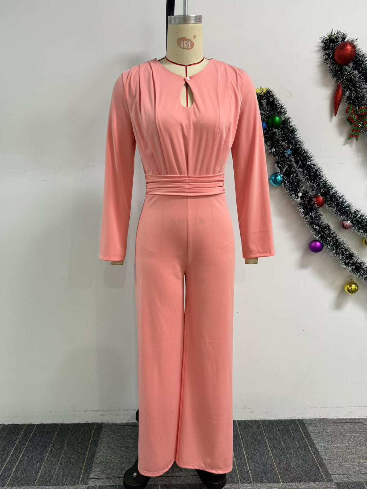 Elegant Cutout Slim Waist Wide Leg Jumpsuit