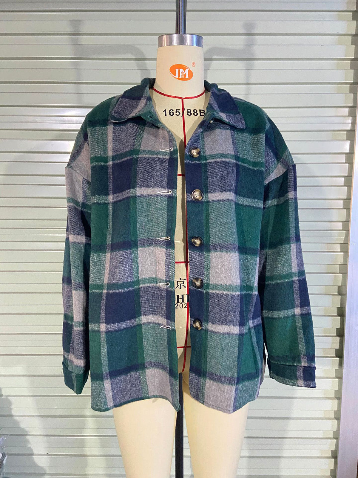 Fashion Flannel Plaid Shacket Jacket