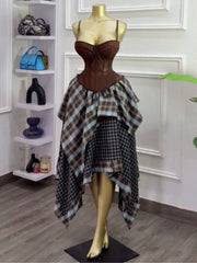 Asymmetric Camisole and Skirt Set