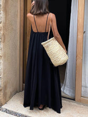 Casual Backless Loose Maxi Slip Dress