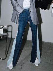 Loose Denim Patchwork Wide Leg Jeans